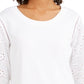 Blusa feminina de algodão com mangas ilhós Style &amp; Co, branca, tamanho médio