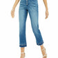 Calça jeans feminina INC International Concepts Curvy com bainha dupla e tornozelo, azul, tamanho 8