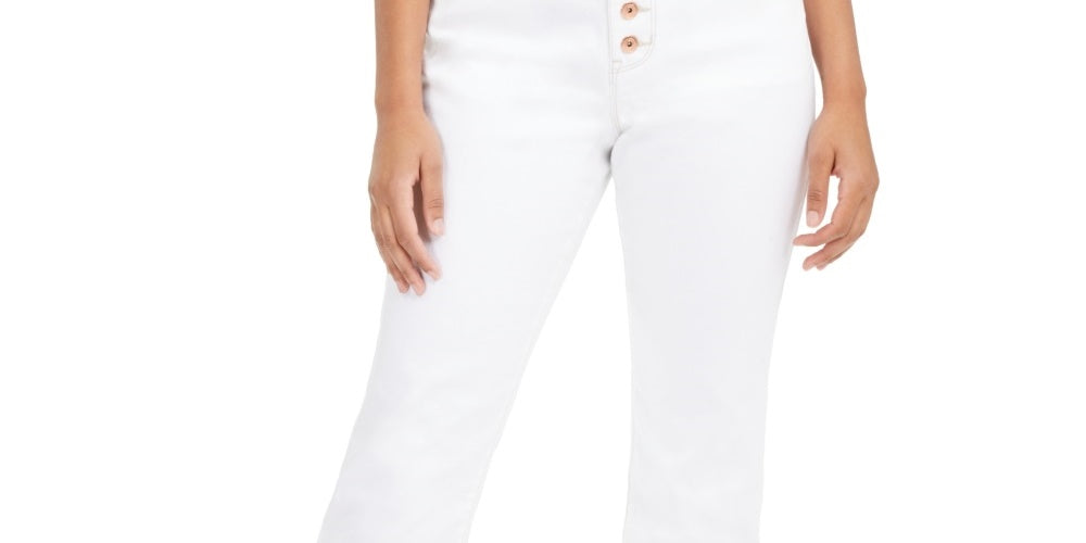 Calça jeans feminina INC International Concepts Curvy com bainha dupla, branca, tamanho 6