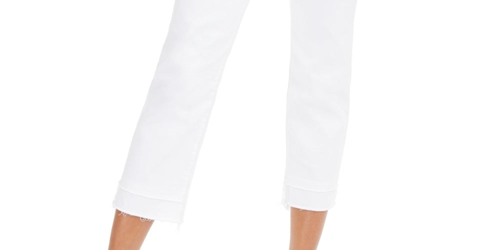 Calça jeans feminina INC International Concepts Curvy com bainha dupla, branca, tamanho 6