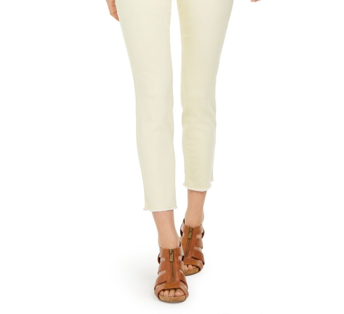 Calça jeans skinny feminina estilo &amp; co, lavagem clara, amarelo escuro, tamanho 12