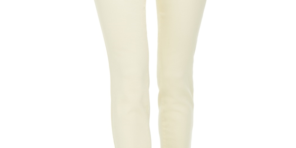 Calça jeans skinny feminina estilo &amp; co, lavagem clara, amarela, tamanho 10