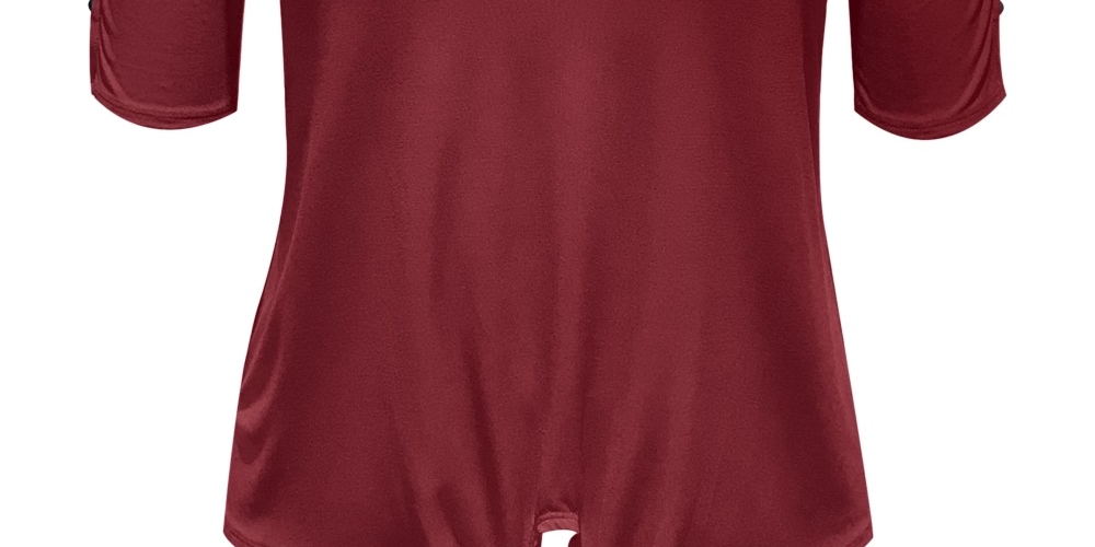 Top feminino com amarração frontal, tamanho grande, vermelho, da coleção JM