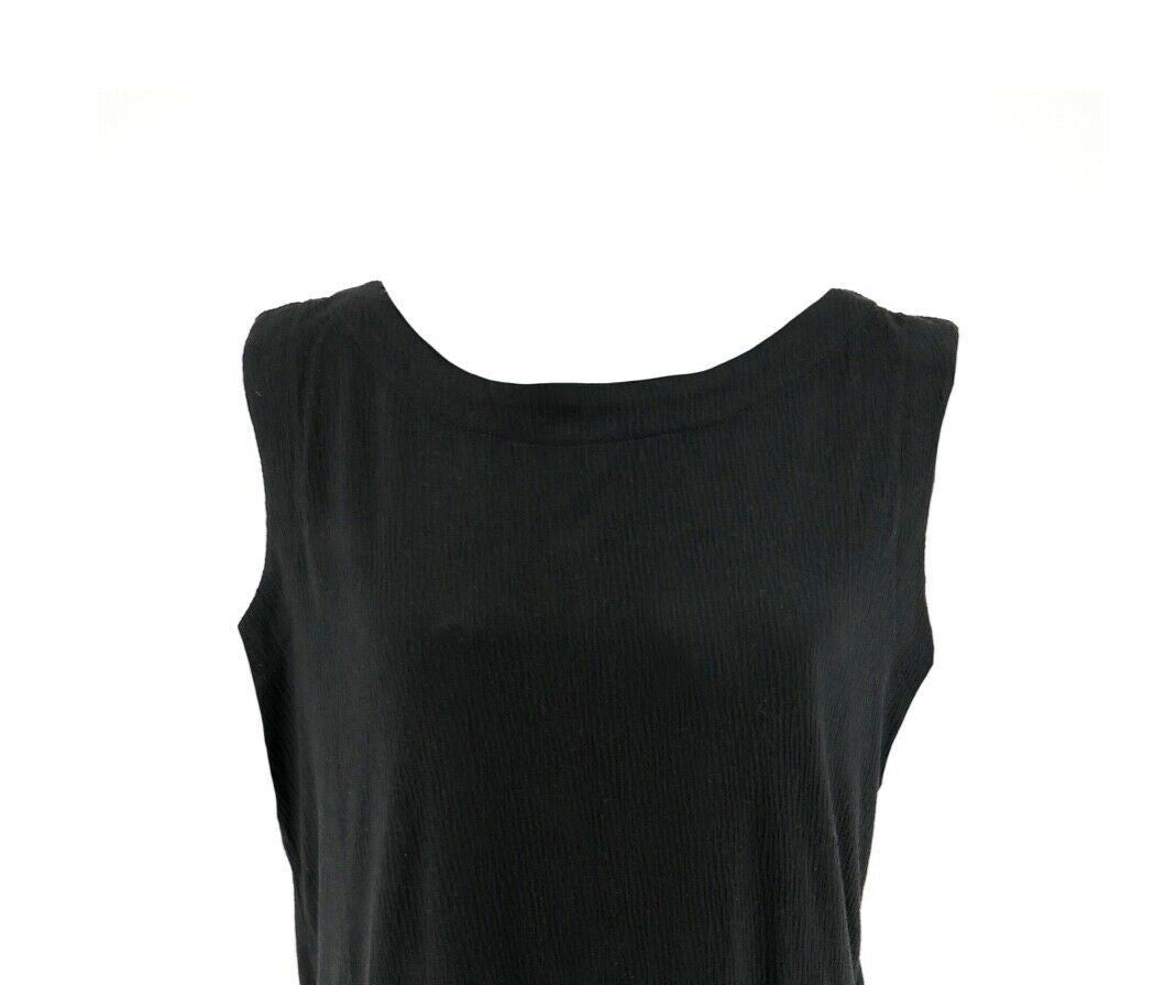 JM Collection Regata feminina texturizada com botões, preta, tamanho grande