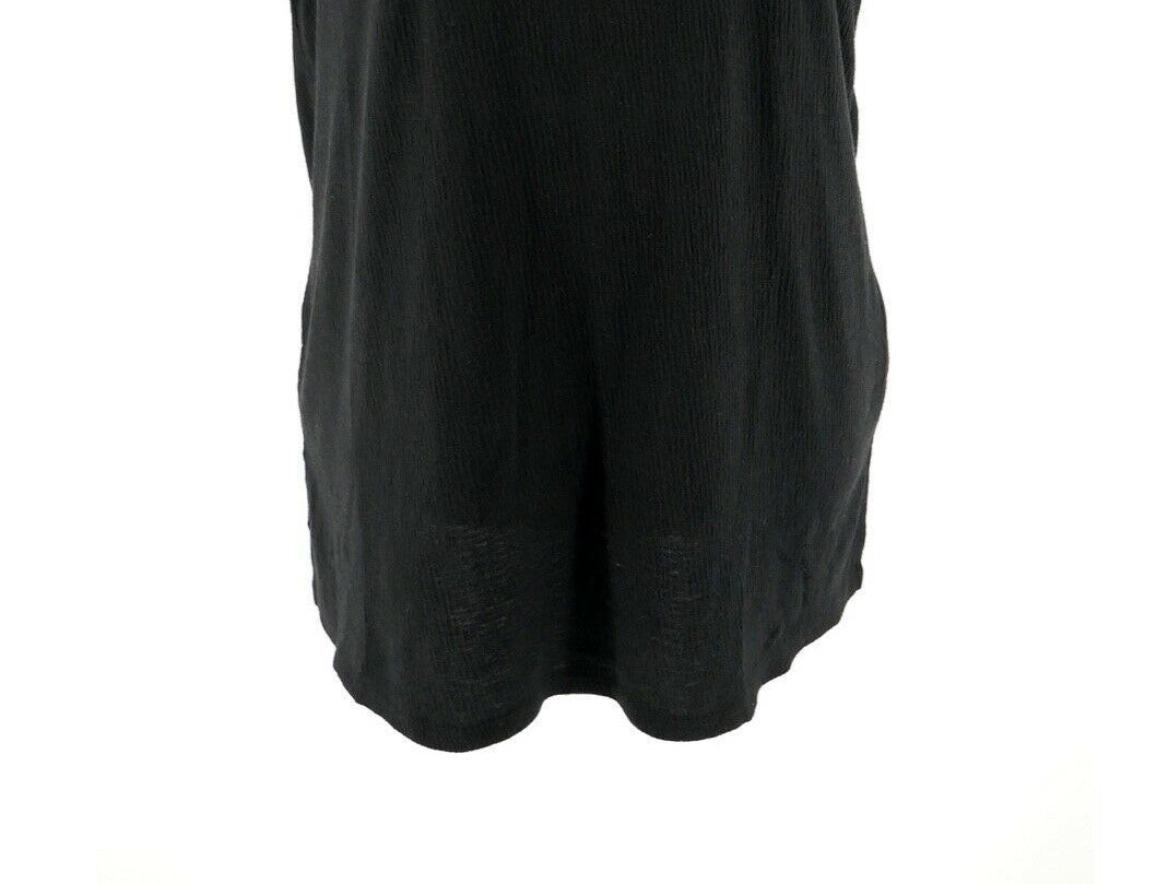 JM Collection Regata feminina texturizada com botões, preta, tamanho grande