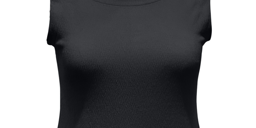 JM Collection Regata feminina texturizada com botões, preta, tamanho pequeno