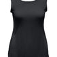 JM Collection Regata feminina texturizada com botões, preta, tamanho extragrande