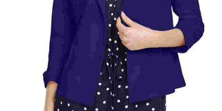 Cardigan aberto de manga comprida azul marinho feminino Mason, tamanho pequeno