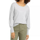 Blusa feminina estilo &amp; co com mangas compridas, branca, tamanho XX-G