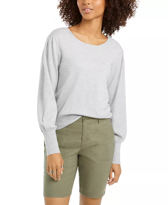Blusa feminina estilo &amp; co com mangas compridas, branca, tamanho XX-G