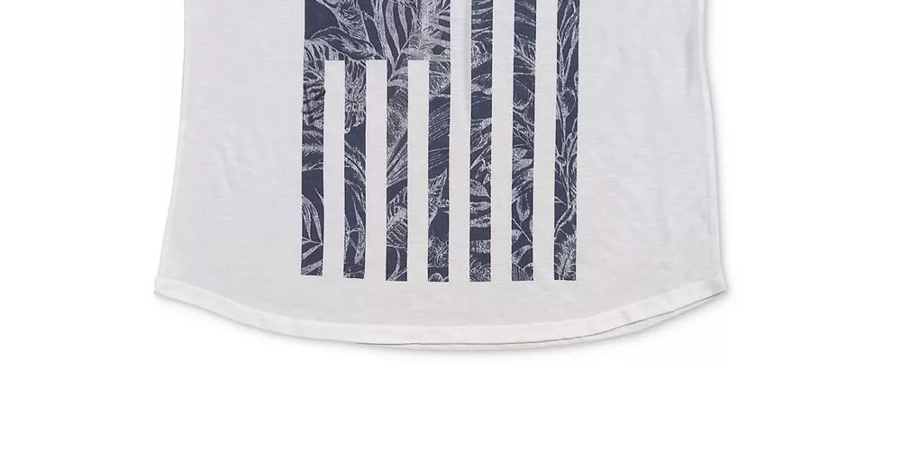 Camiseta feminina com estampa de bandeira tropical Style &amp; Co, azul-marinho, tamanho grande
