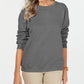 Moletom feminino Karen Scott Fleece, cor carvão, tamanho pequeno