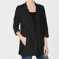 Karen Scott Cardigan feminino manga 3/4 aconchegante, preto, tamanho médio