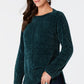 Suéter pulôver feminino de chenille estilo &amp; co, verde, tamanho extragrande