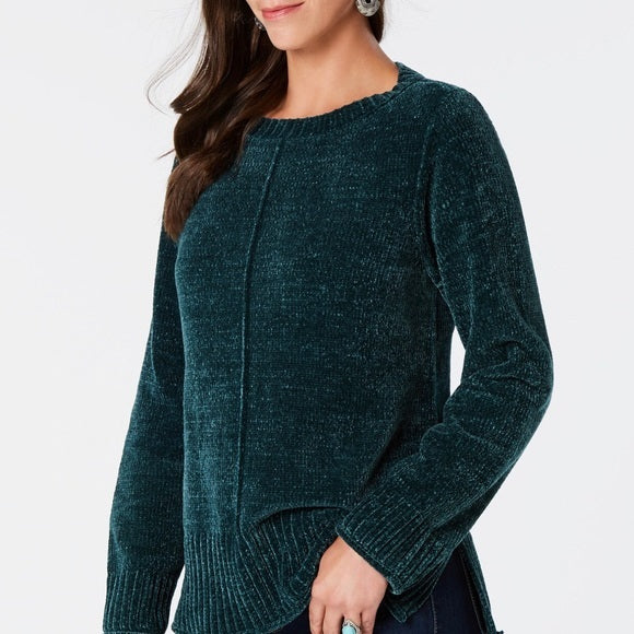 Suéter pulôver feminino de chenille estilo &amp; co, verde, tamanho extragrande