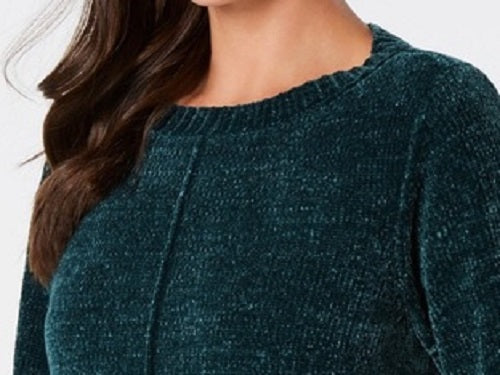Suéter pulôver feminino de chenille estilo &amp; co, verde, tamanho extragrande