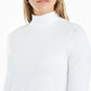 Camiseta feminina Charter Club Supima Cotton com gola alta, branca, tamanho XX-G