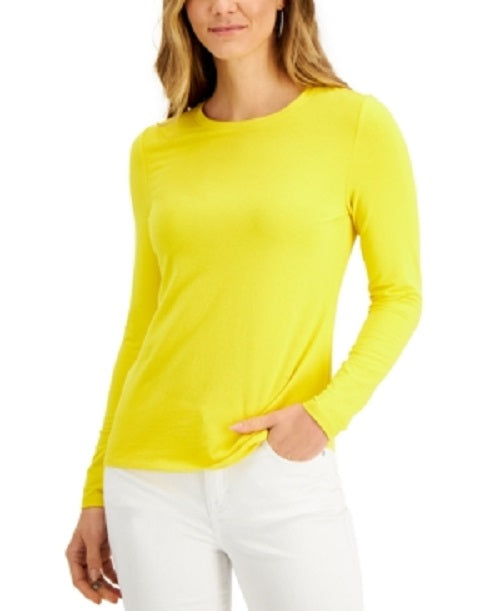 Blusa feminina de manga comprida Style &amp; Co, amarela, tamanho grande