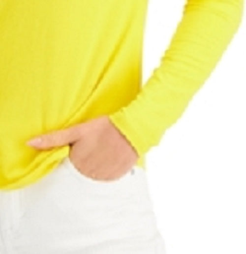 Blusa feminina de manga comprida Style &amp; Co, amarela, tamanho grande