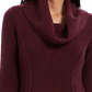 Suéter feminino de malha waffle com gola alta, roxo, tamanho médio, estilo &amp; co