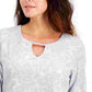 JM Collection Top texturizado feminino cinza tamanho pequeno