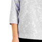 JM Collection Top texturizado feminino cinza tamanho pequeno