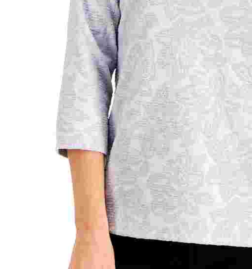JM Collection Top texturizado feminino cinza tamanho pequeno