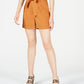 Shorts de crepe com cinto Bar III feminino marrom tamanho 2