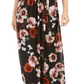 Vestido longo feminino com estampa floral e alças finas da INC International Concepts, preto, tamanho 18