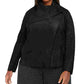 Jaqueta feminina Anne Klein Plus Size Assimétrica, preta, tamanho 2X