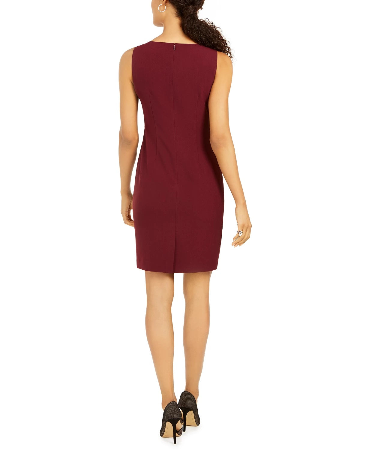 Vestido justo com detalhes embelezados Kasper para mulheres, vinho, tamanho 16