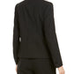 Blazer feminino Anne Klein com lapela e listras pretas, tamanho 8