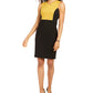 Vestido justo feminino Kasper com blocos de cores, preto, tamanho 8
