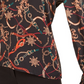 Blusa feminina Bar III com estampa decote em V, cor carvão, tamanho extragrande