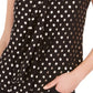 Blusa feminina Bar III com estampa de bolinhas em chiffon e gola alta, preta, tamanho extrapequeno