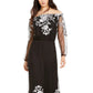 Vestido longo feminino bordado ombro a ombro da INC International Concepts, preto, tamanho 2