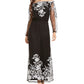 Vestido longo feminino bordado ombro a ombro da INC International Concepts, preto, tamanho 8