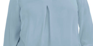 Blusa feminina moderna com decote em V, azul, tamanho 3X