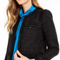 Jaqueta de tweed feminina Anne Klein, preta, tamanho 4