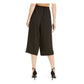 Shorts femininos Anne Klein com pernas largas e bolinhas pretas, cor carvão, tamanho extragrande