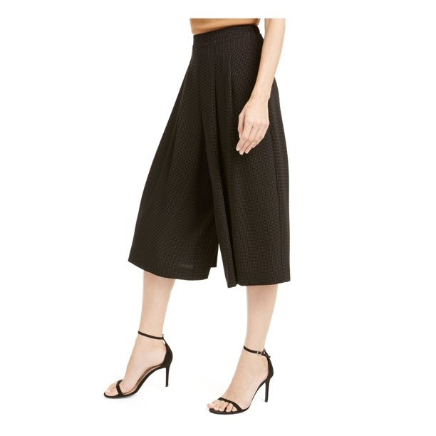 Shorts femininos Anne Klein com pernas largas e bolinhas pretas, cor carvão, tamanho extragrande