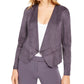 Anne Klein Suéter Cardigan Feminino Cinza Manga Longa Aberto Roxo Tamanho Médio