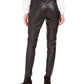 Calça skinny feminina Bar III em couro sintético, preta, tamanho XX P
