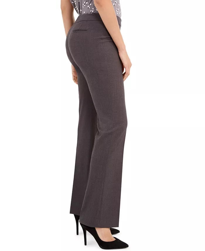 Calças de trabalho femininas de perna larga Anne Klein, cinza, tamanho 10