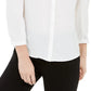 Blusa feminina Bar III com manga bufante e botões, branca, tamanho XX-S