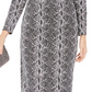 Vestido midi com bainha e estampa de cobra da INC International Concepts para mulheres, cinza, tamanho 12