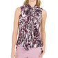 Blusa feminina Bar III estampada com decote em V, rosa brilhante, tamanho extra pequeno