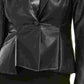 Jaqueta peplum feminina Bar III em couro sintético, preta, tamanho 8