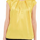 Blusa Kasper Feminina Manga Curta Gola Joia Camponesa Amarelo Tamanho P