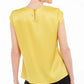 Blusa Kasper Feminina Manga Curta Gola Joia Camponesa Amarelo Tamanho P